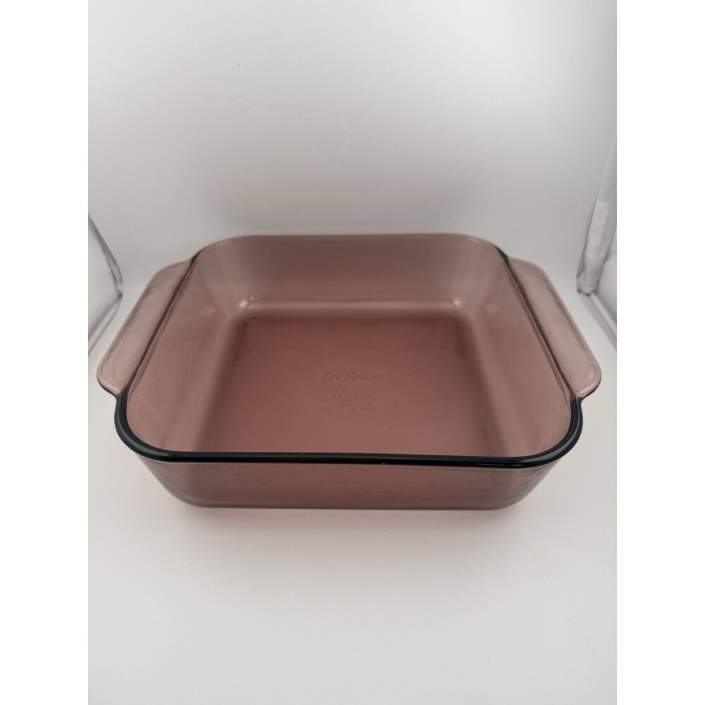 Vintage Pyrex Cranberry 2Qt 2L 8x8x2 Square Glass Baking Dish 222-R Corning